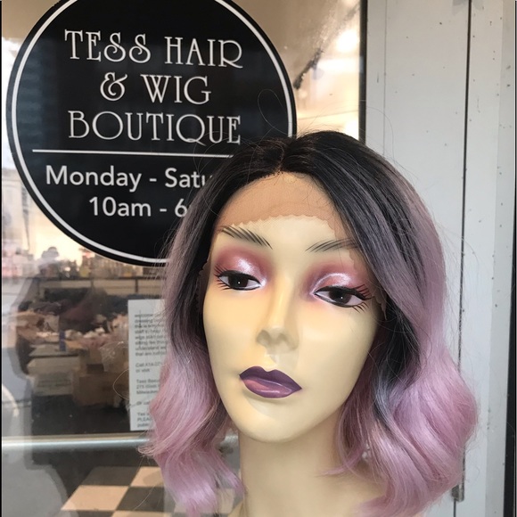 Accessories - Wig Pink 1B/Pink Lacefront Short Wavy wig ombré